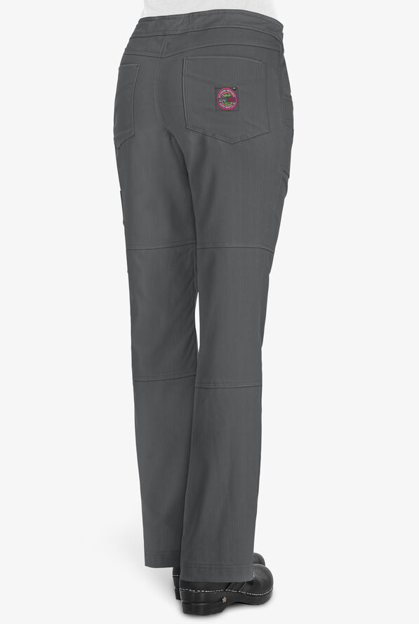 koi Lite™ Peace Women's 6-Pocket Drawstring Scrub Pants - Charcoal - 3