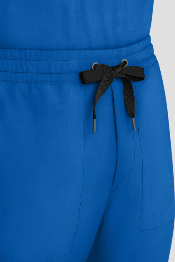 Healing Hands Quest Men's 4-Pocket STRETCH Straight Leg Drawstring Cargo Scrub Pant - Royal - 2