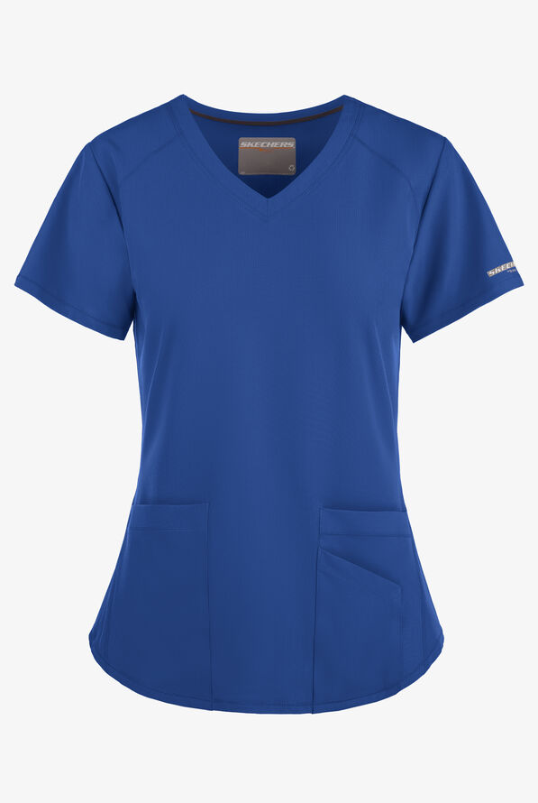 Skechers by Barco Breeze Women's 3-Pocket STRETCH V-Neck Scrub Top - Galaxy - 1