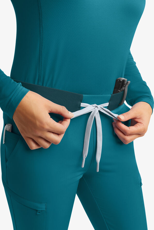 Butter-Soft Women's 7-Pocket Skinny Leg Scrub Pants **Slightly IRREGULAR** - Caribbean Blue - 3