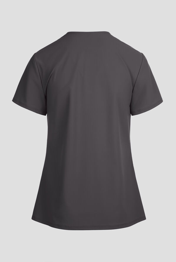 Infinity Pursuit Women's 2-Pocket STRETCH V-Neck Scrub Top - Pewter - 2