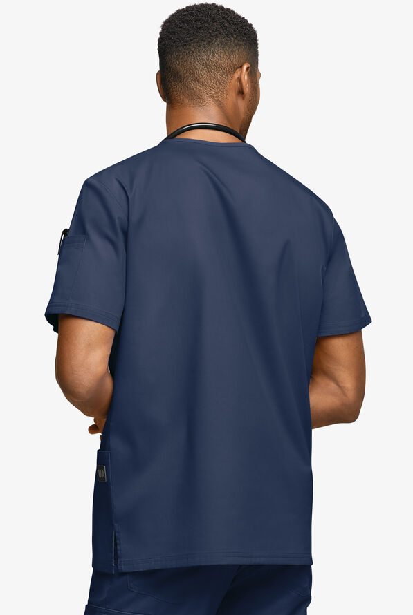Butter-Soft STRETCH Men's 6-Pocket V-Neck Scrub Top - Navy - 4