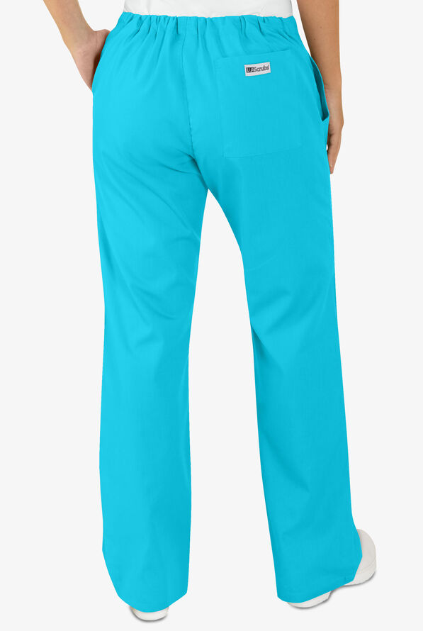 UA Best Buy Scrubs Women's 3-Pocket Moderate Flare Leg Drawstring Pants - Turquoise - 2
