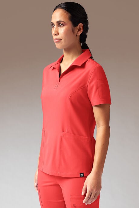 Hypothesis A-S All Situation Women’s 3-Pocket Polo Neck Scrub Top
