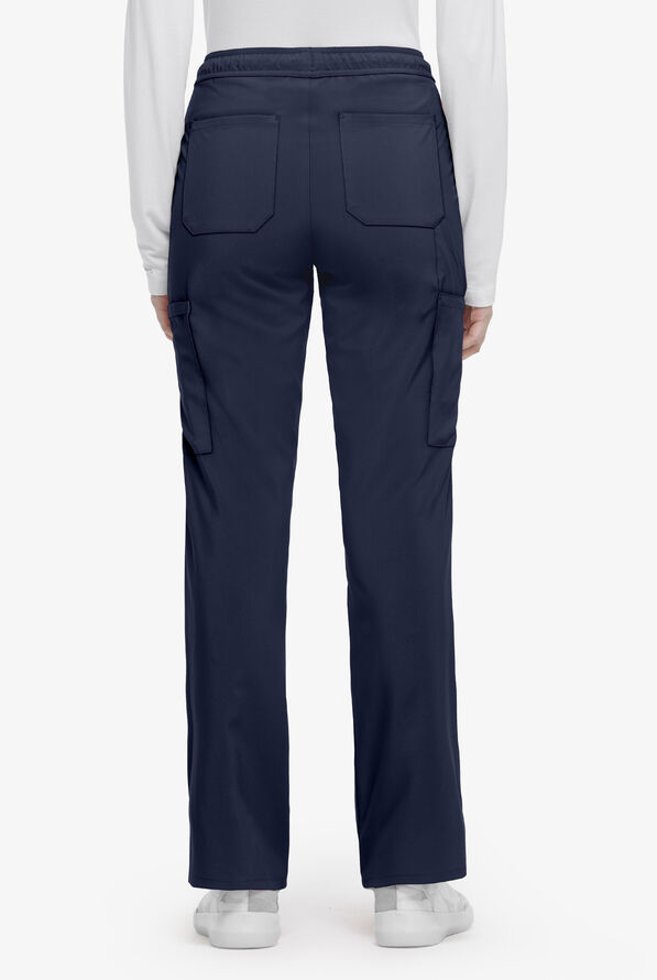 Dickies EDS Essentials Women's 7-Pocket STRETCH Drawstring Waistband Cargo  Scrub Pants - Petite - Navy - 2