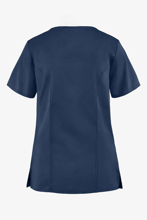Blusa m&eacute;dica Cherokee Workwear Premium Core STRETCH estilo cruzado con 4 bolsillos para mujer - Navy - 2