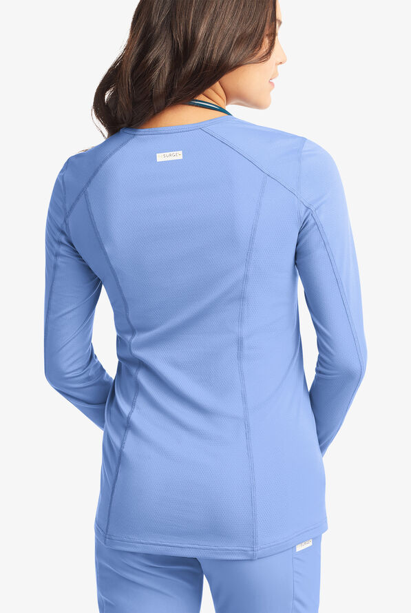 Camiseta médica ReSurge Jade con mangas largas para mujer - Ceil Blue - 3