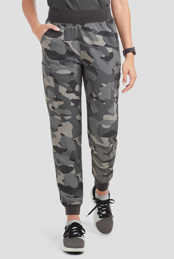 Strictly Scrubs STRETCH Mila Women’s 5-Pocket Knit Waist Jogger Print Scrub Pants - null - 1
