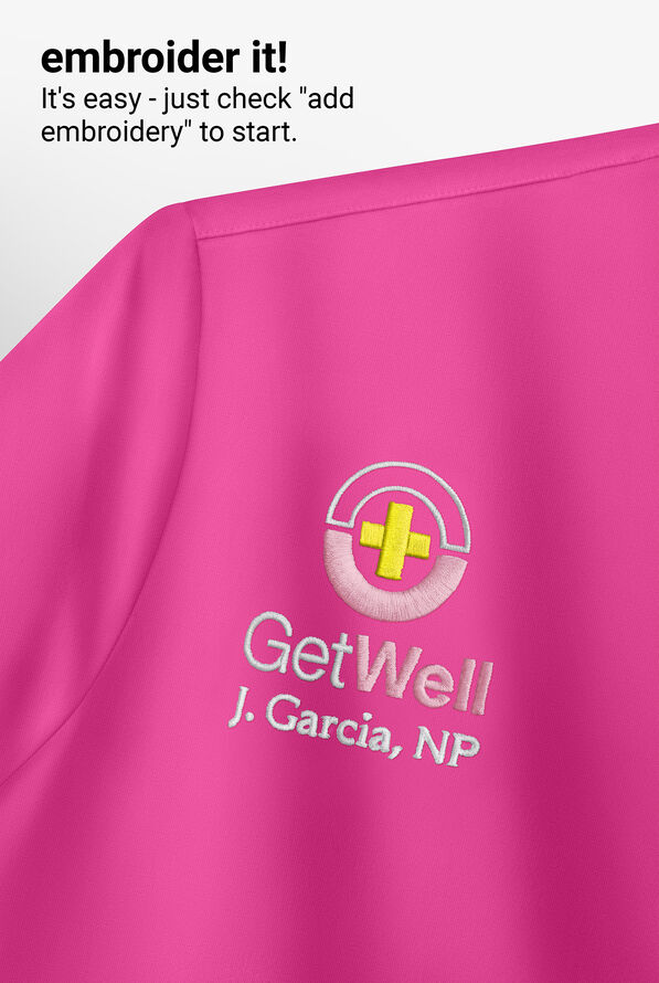 Blusa m&eacute;dica Easy STRETCH GiGi con detalle de lazos para mujer - Glam Pink - 5