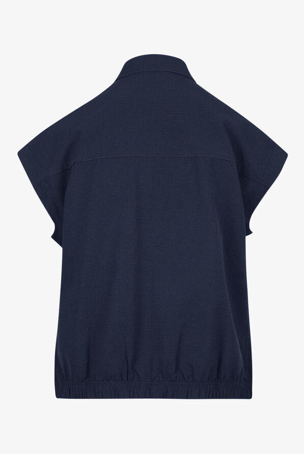 koi Solis Eloise Women's 4-Pocket STRETCH Zip Front Scrub Vest - Navy - 2