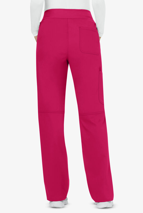 Cherokee Workwear Revolution Women's 4-Pocket STRETCH Pull-On Cargo Scrub Pants - Electric Pink - 3