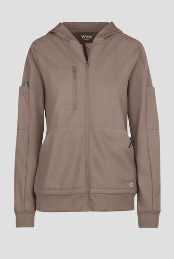 Wink Renew Knit Women's 4-Pocket STRETCH Front Zip Scrub Hoodie Jacket