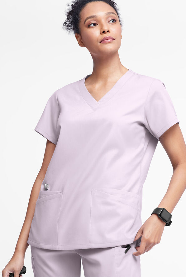 Blusa médica Butter-Soft Originals con cuello en V y 6 bolsillos para mujer - Orchid Petal - 2