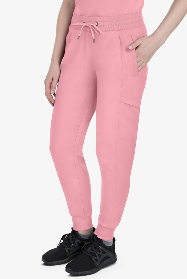 Healing Hands Purple Label Toby Women's 7-Pocket STRETCH Jogger Drawstring Scrub Pant - Pink Popsicle - 1
