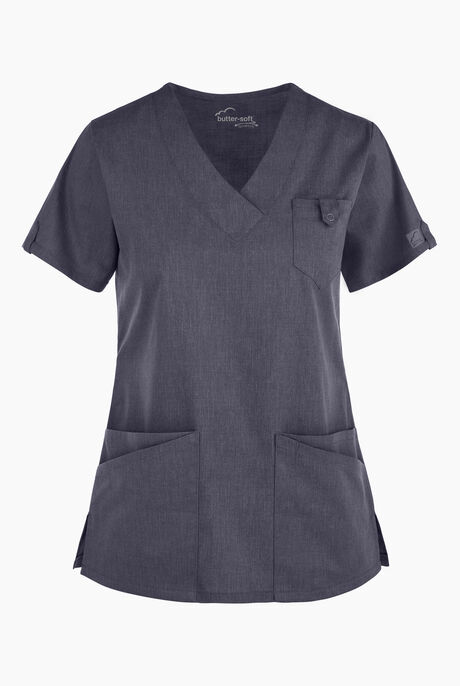 Butter-Soft STRETCH Women's 6-Pocket V-Neck Scrub Top