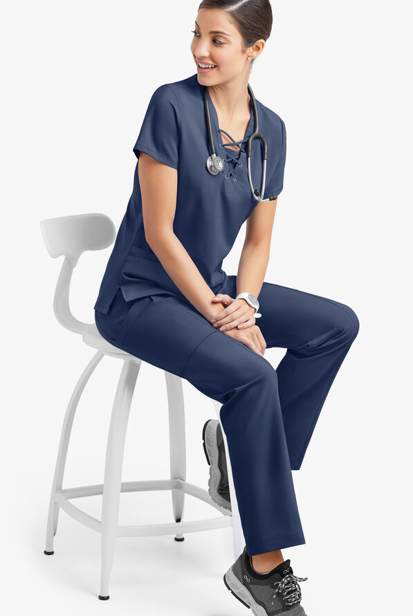 Pantal&oacute;n m&eacute;dico Easy STRETCH Nala Petite con piernas rectas y 5 bolsillos para mujer - Navy - 4