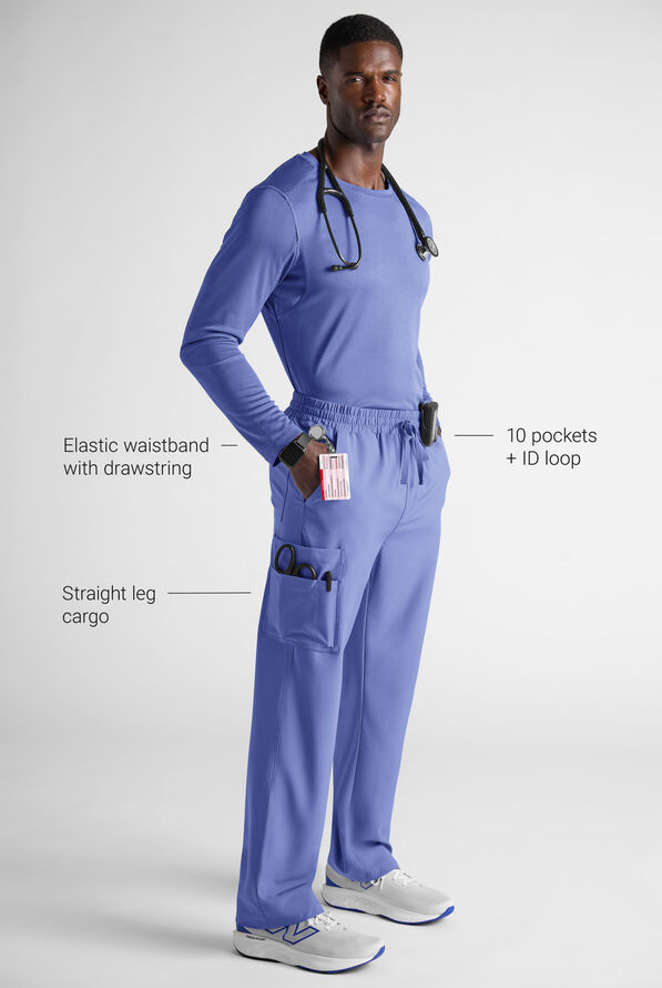 Easy STRETCH Men&rsquo;s 10-Pocket Scrub Pant - Ceil Blue - 2