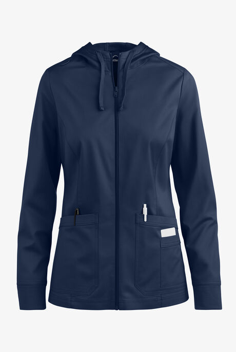 Sudadera médica con capucha abrigada UA Butter-Soft STRETCH con cremallera y 3 bolsillos para mujer