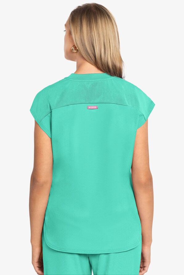 Med Couture Amp Women's 2-Pocket STRETCH Tuck in Dolman Crew Neck Scrub Top - Mint Condition - 4