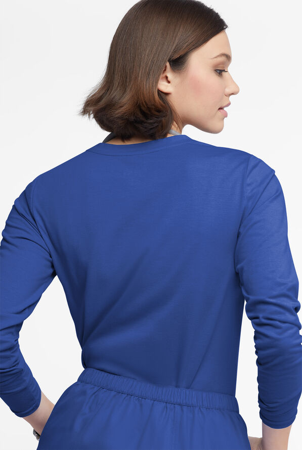 Camiseta médica manga larga Butter-Soft Originals con cuello redondo para mujer - Galaxy - 3