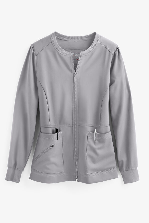 Chaqueta médica abrigada Grey's Anatomy Spandex Stretch Millie con cremallera y 3 bolsillos para mujer - Moonstruck - 1