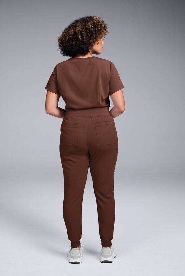 Blusa m&eacute;dica Hypothesis Base con cuello redondo para mujer - Bitter Chocolate - 5