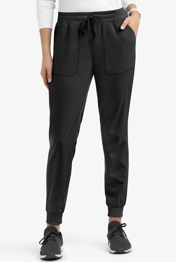 Maevn Matrix Impulse Women's 5-Pocket STRETCH Jogger Scrub Pants - Black - 1