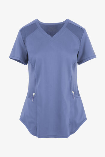 UA Exclusive Cherokee Workwear Revolution Women's 2-Pocket STRETCH Mesh Trim V-Neck Scrub Top