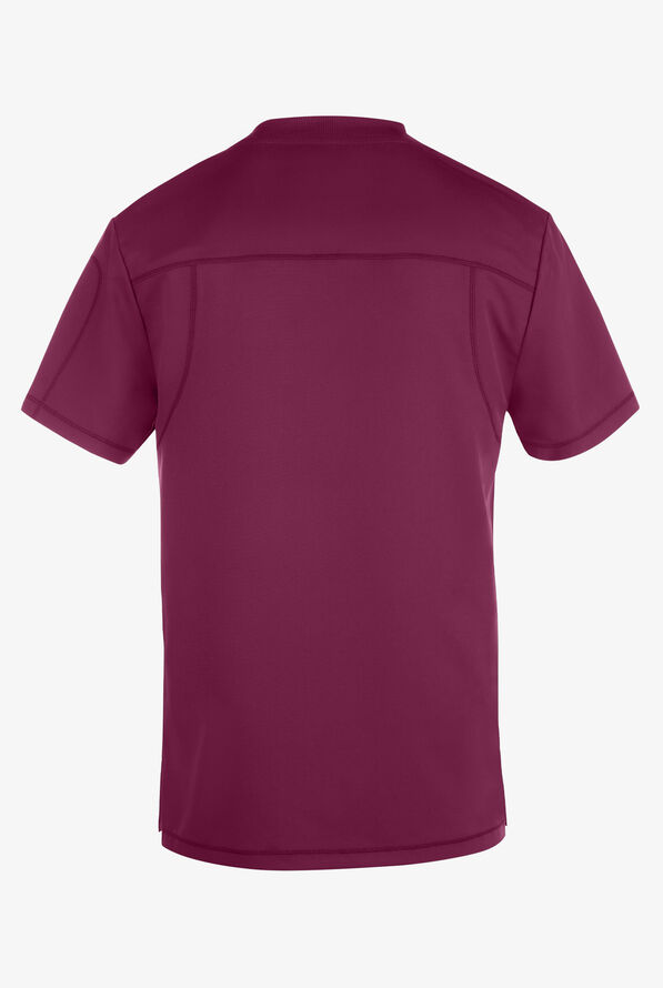 Dickies Dynamix Men's 2-Pocket STRETCH V-Neck Scrub Top - Wine - 3