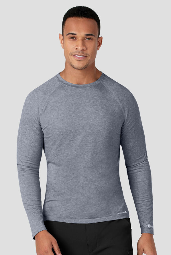 Camiseta m&eacute;dica Carhart Force estilo jaspeado con mangas ragl&aacute;n y 1 bolsillo para hombre - Grey Heather - 2