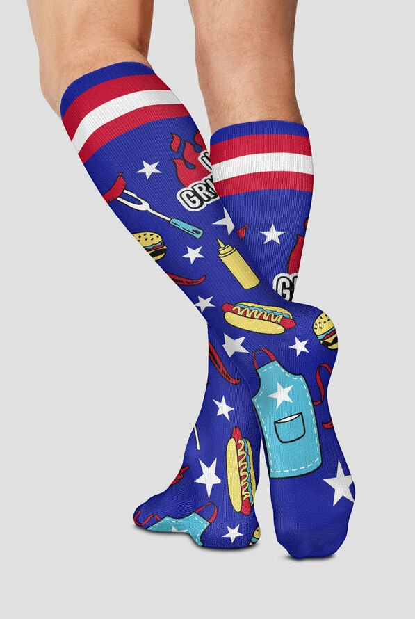 Cherokee Grillin' It Men's 10-15 mmHG Light Compression Socks - null - 2