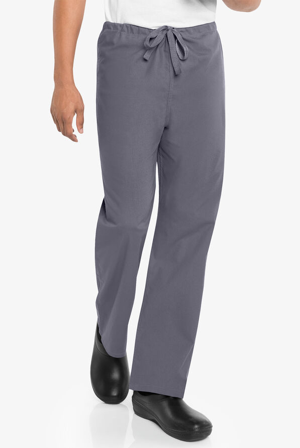 Landau Unisex 1-Pocket Drawstring Scrub Pants - Steel Gray - 1
