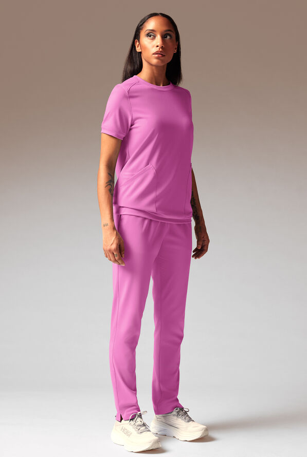 Blusa médica Hypothesis Kentica con cuello redondo y 4 bolsillos para mujer - Magneta - 2
