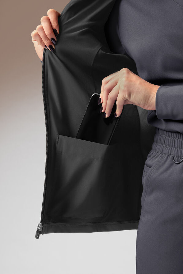 Chaqueta m&eacute;dica Hypothesis Super-Dermal con cremallera y m&uacute;ltiples bolsillos para mujer - Pewter/Jet Black - 6