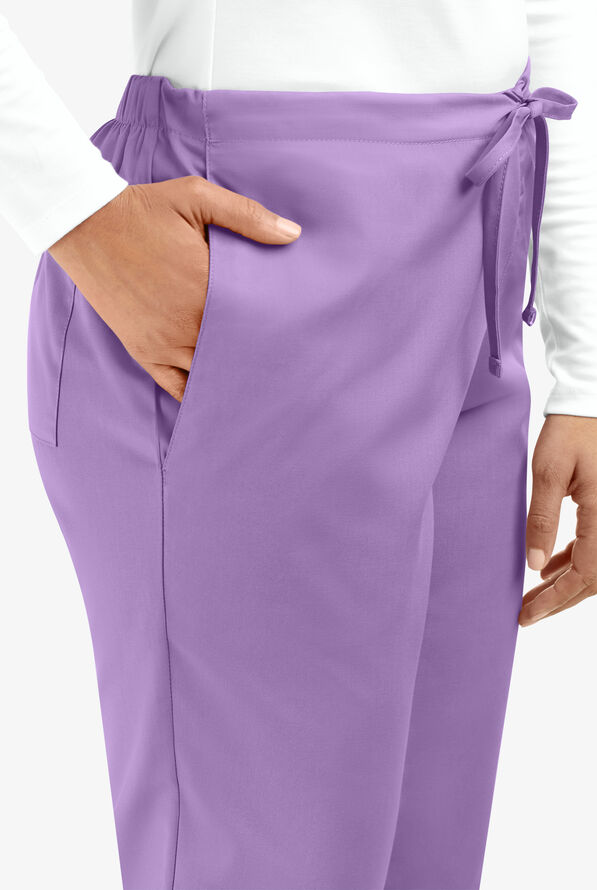 Cherokee Workwear Women's 3-Pocket Flare Leg Drawstring Scrub Pants - Tall - Orchid - 3