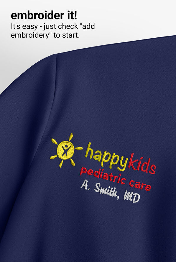 Cherokee Atmos Women's 1-Pocket STRETCH Dolman Sleeve Tuck In V-Neck Scrub Top - Navy - 3