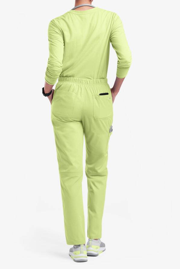 Butter-Soft Originals Women's 7-Pocket Mid Rise Straight Leg Cargo Scrub Pants - Petite - Cool Matcha - 3