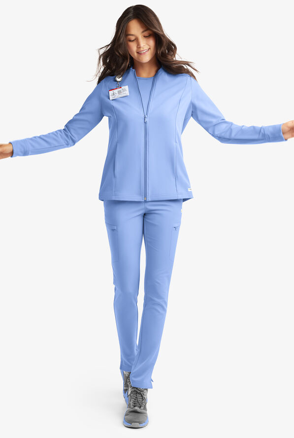 Butter-Soft Women's 7-Pocket Skinny Leg Scrub Pants **Slightly IRREGULAR** - Ceil Blue - 5