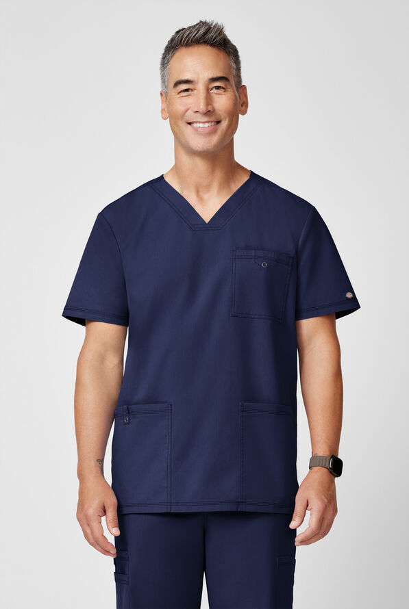 Dickies Forge Men's 3-Pocket V-Neck Scrub Top - Navy - 3