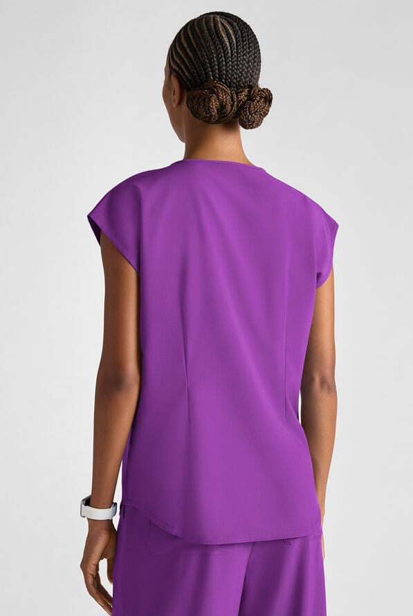 Easy STRETCH Gracie Women's Dolman Sleeve Crew Neck Scrub Top - Fresh Purple - 5
