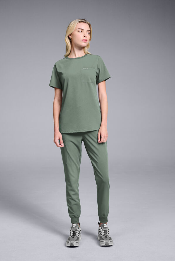 Hypothesis Women's Base Crew-Neck Tuck-In Scrub Top - Mineral - 2