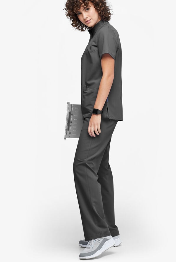 MOVEMENT by Butter-Soft Mira Women's 6-Pocket Wide Leg Scrub Pants - Pewter - 2