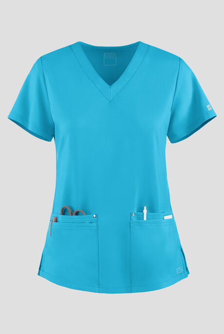Easy STRETCH Lina Mitered Women's 4-Pocket V-Neck Scrub Top