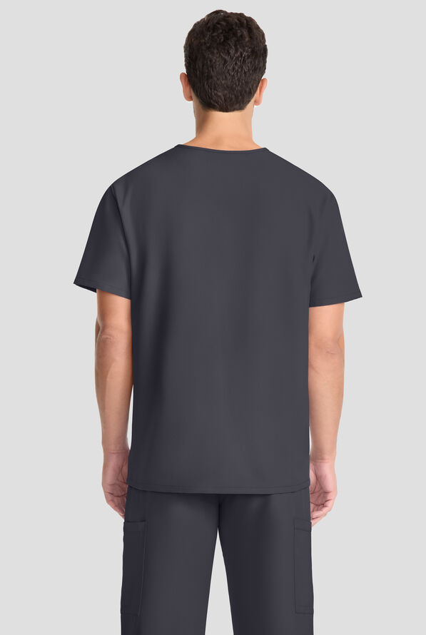 Camisa m&eacute;dica Cherokee Workwear Originals Ultra con cuello en V y 3 bolsillos para hombre - Pewter - 3