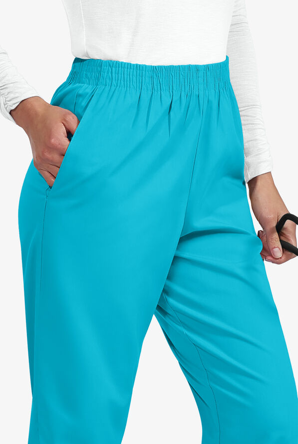 Pantal&oacute;n m&eacute;dico UA Best Buy tall con cintura el&aacute;stica y 2 bolsillos para mujer - Turquoise - 3