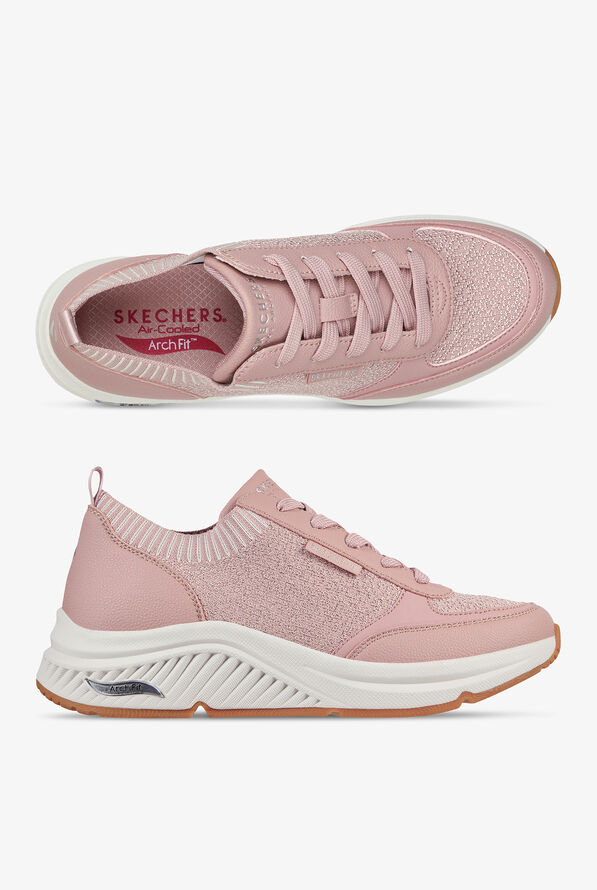 Skechers Street Women's Arch Fit S-Miles Walk On Mauve Athletic Lace Up Nursing Shoes - null - 1