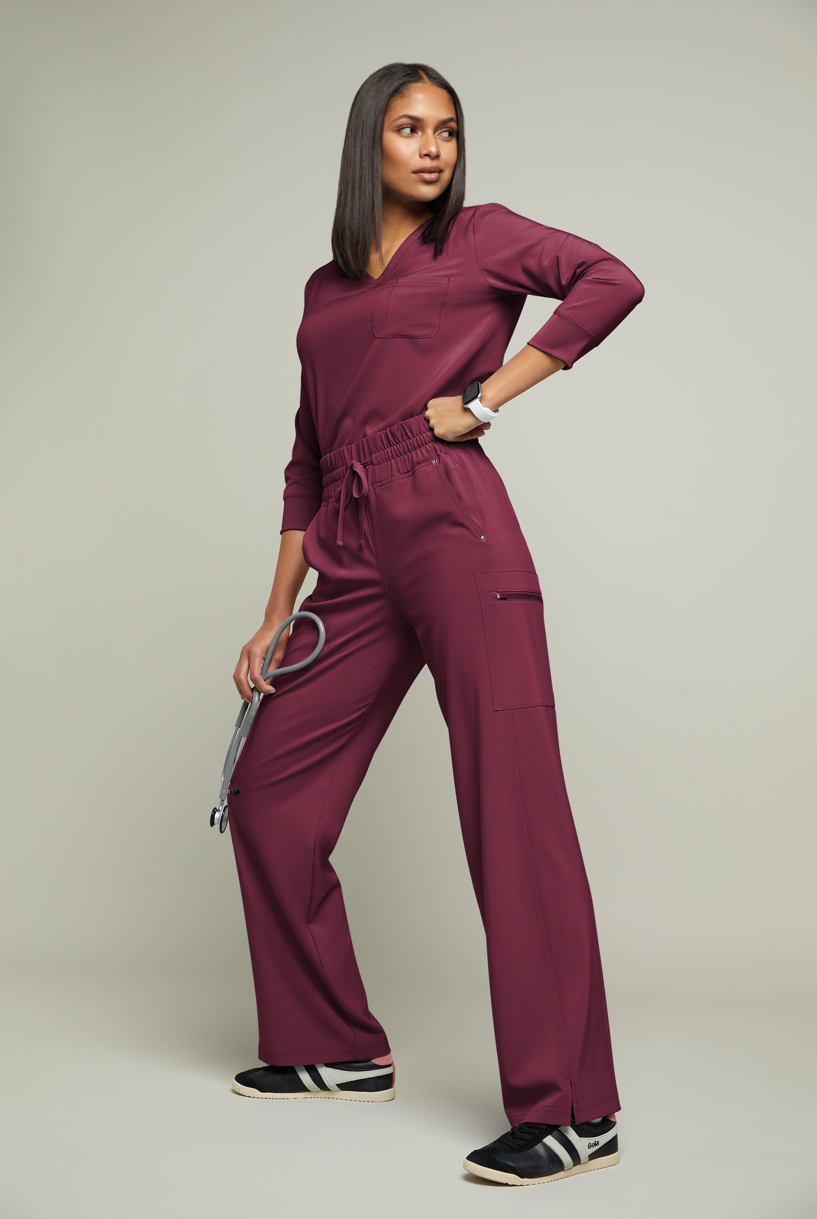 Easy STRETCH Women's 5-Pocket Wide Waistband Yoga PETITEScrub Pants, Cargo  pants