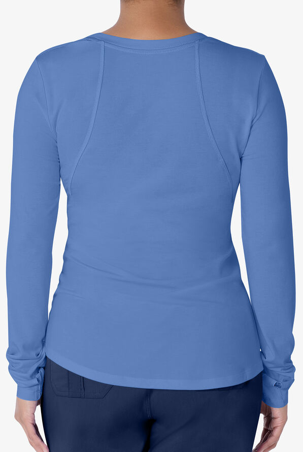Camiseta m&eacute;dica Healing Hands Mackenzie con mangas largas para mujer - Ceil Blue - 3