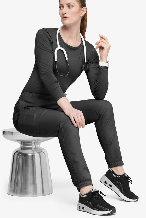 Butter-Soft Originals Women's 7-Pocket Tapered Jogger Cargo Scrub Pants - Tall - Black - 4