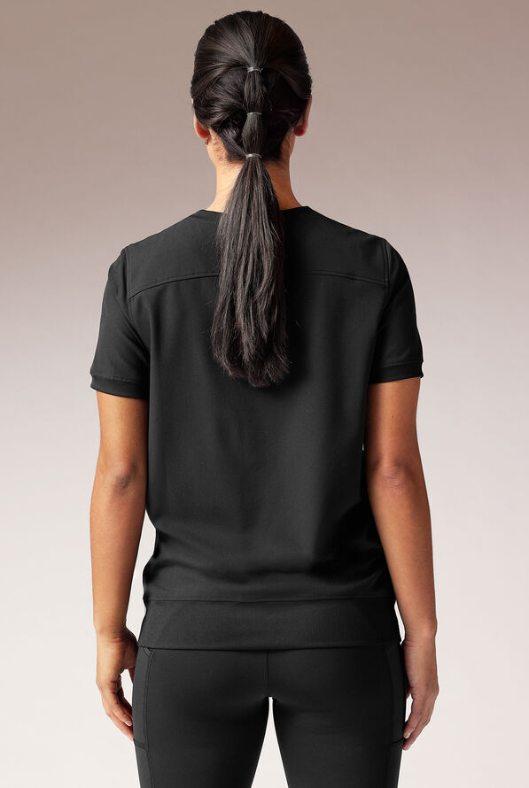 Hypothesis Kentica Crew Women’s 4-Pocket Scrub Top - Jet Black - 4